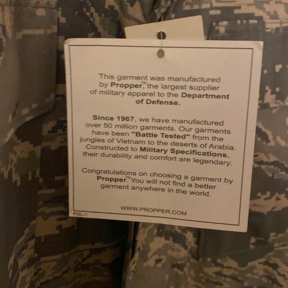 Propper ABU Mens Tactical Military Coat Tiger Digital Camo 48S XL - Picture 5 of 16